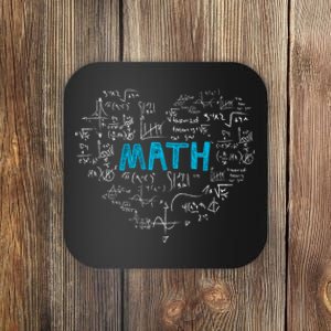 Math Lover Heart Mathematics Geek Gift Teacher Coaster