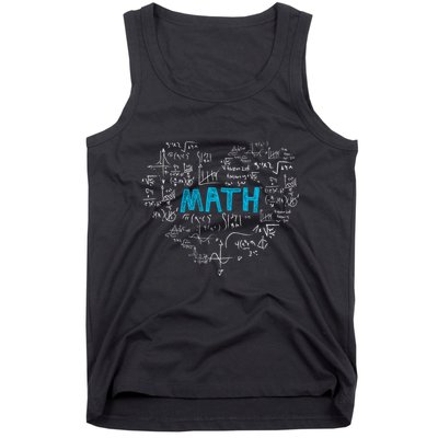 Math Lover Heart Mathematics Geek Gift Teacher Tank Top