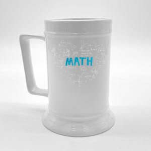 Math Lover Heart Mathematics Geek Gift Teacher Beer Stein