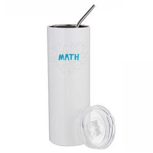 Math Lover Heart Mathematics Geek Gift Teacher Stainless Steel Tumbler