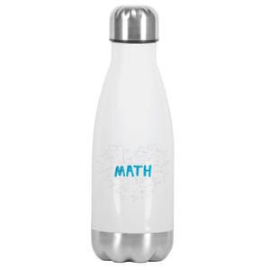 Math Lover Heart Mathematics Geek Gift Teacher Stainless Steel Insulated Water Bottle