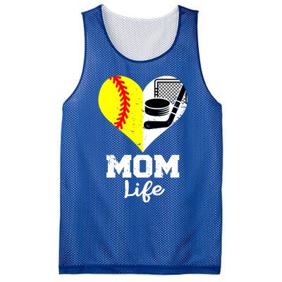 Mom Life Heart Funny Softball Hockey Mom Cute Gift Mesh Reversible Basketball Jersey Tank