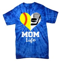 Mom Life Heart Funny Softball Hockey Mom Cute Gift Tie-Dye T-Shirt