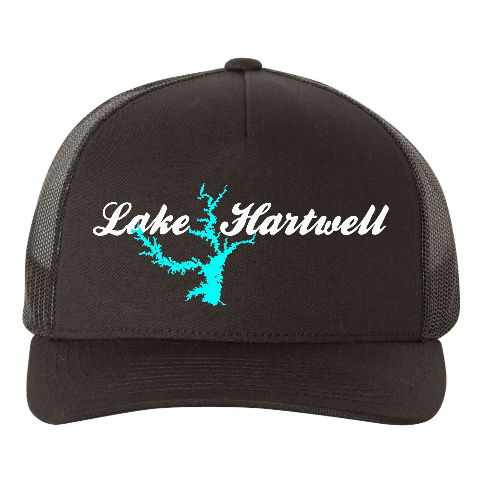 Minimalist Lake Hartwell Georgia South Carolina Yupoong Adult 5-Panel Trucker Hat