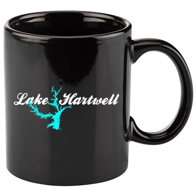 Minimalist Lake Hartwell Georgia South Carolina 11oz C Handle Ceramic Mug