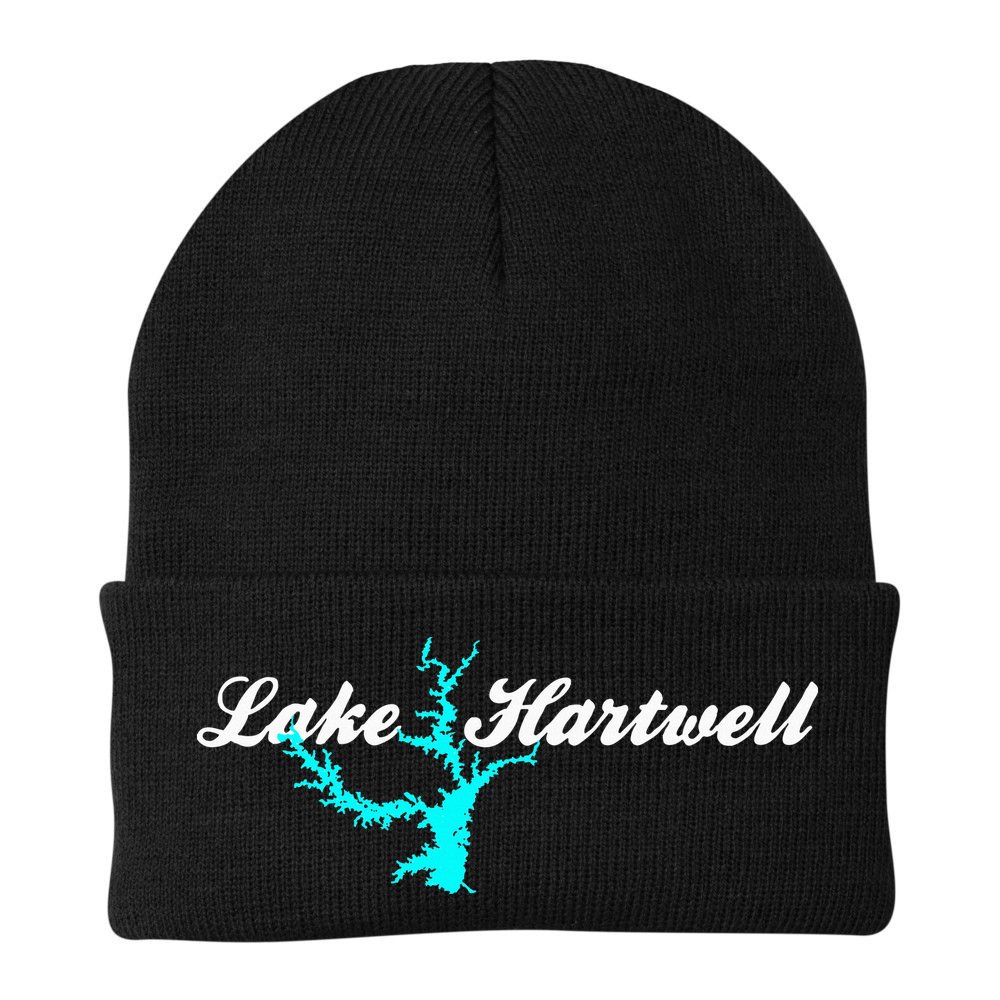 Minimalist Lake Hartwell Georgia South Carolina Beanie