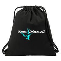 Minimalist Lake Hartwell Georgia South Carolina Drawstring Bag