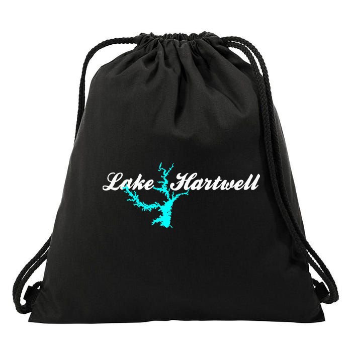 Minimalist Lake Hartwell Georgia South Carolina Drawstring Bag
