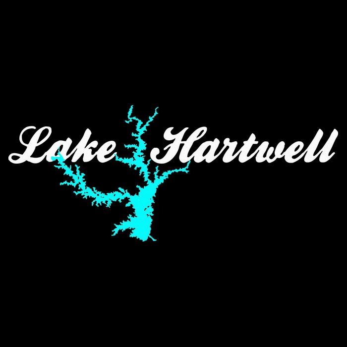 Minimalist Lake Hartwell Georgia South Carolina Drawstring Bag