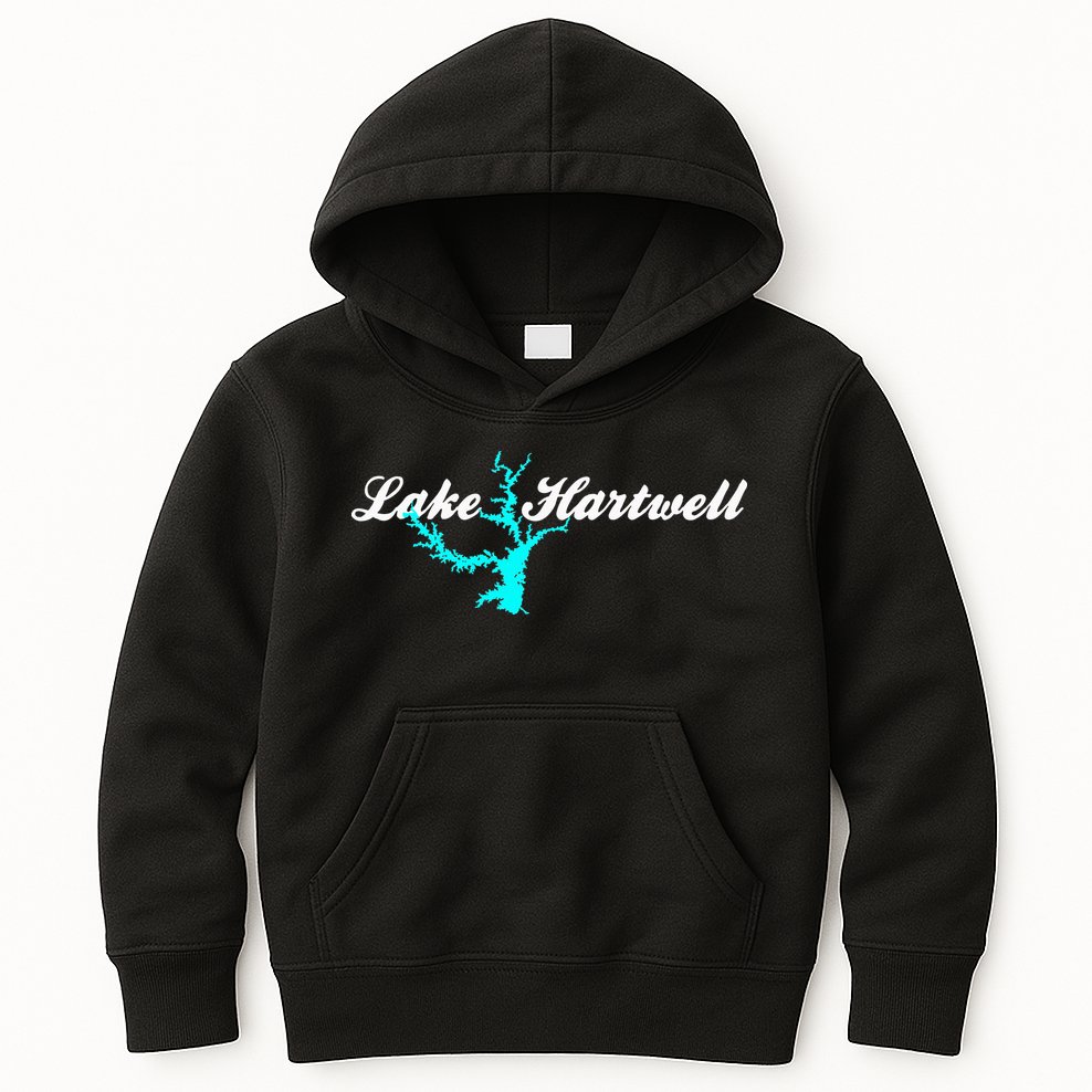 Minimalist Lake Hartwell Georgia South Carolina Kids Hoodie