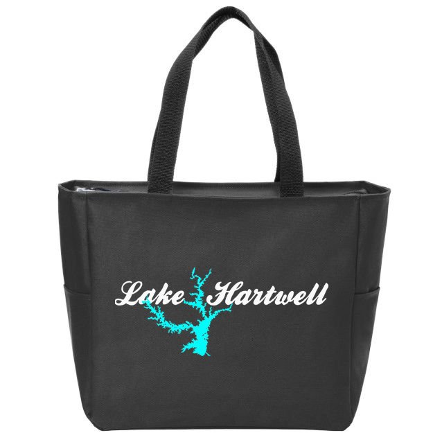 Minimalist Lake Hartwell Georgia South Carolina Zip Tote Bag