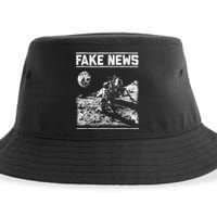 Moon Landing Hoax Apollo 11 1969 Conspiracy Theory Fake News Sustainable Bucket Hat