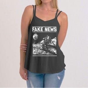 Moon Landing Hoax Apollo 11 1969 Conspiracy Theory Fake News Women's Strappy Tank