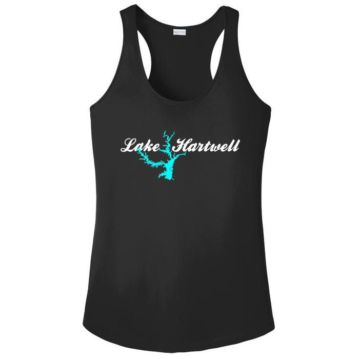 Minimalist Lake Hartwell Georgia South Carolina Ladies PosiCharge Competitor Racerback Tank