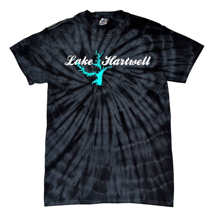 Minimalist Lake Hartwell Georgia South Carolina Tie-Dye T-Shirt