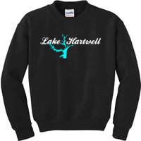 Minimalist Lake Hartwell Georgia South Carolina Kids Sweatshirt