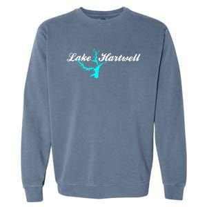 Minimalist Lake Hartwell Georgia South Carolina Garment-Dyed Sweatshirt