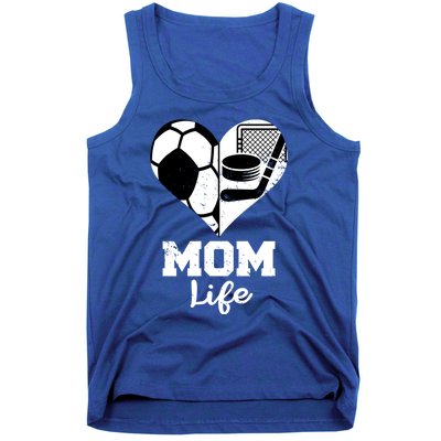 Mom Life Heart Funny Soccer Hockey Mom Gift Tank Top