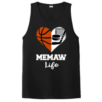 Memaw Life Heart Funny Basketball Hockey Memaw Gift PosiCharge Competitor Tank