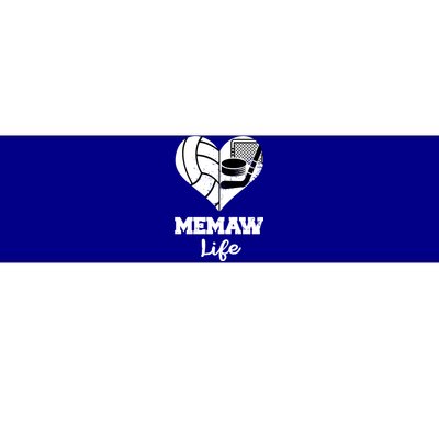 Memaw Life Heart Funny Volleyball Hockey Memaw Gift Bumper Sticker