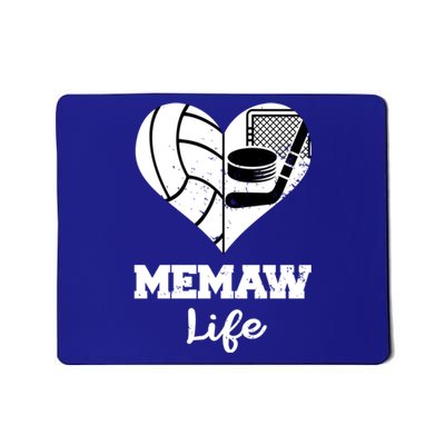 Memaw Life Heart Funny Volleyball Hockey Memaw Gift Mousepad