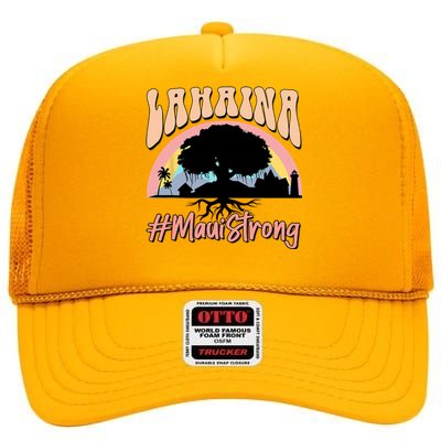 Maui Lahaina Hawaii Banyan Tree Strong High Crown Mesh Back Trucker Hat