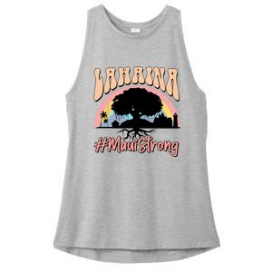 Maui Lahaina Hawaii Banyan Tree Strong Ladies PosiCharge Tri-Blend Wicking Tank