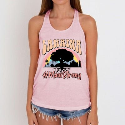 Maui Lahaina Hawaii Banyan Tree Strong Women's Knotted Racerback Tank