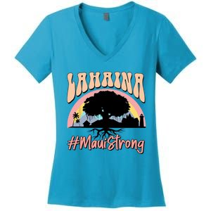 Maui Lahaina Hawaii Banyan Tree Strong Women's V-Neck T-Shirt