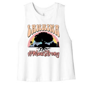 Maui Lahaina Hawaii Banyan Tree Strong Women's Racerback Cropped Tank