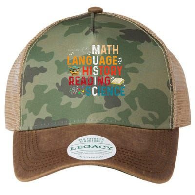 Math Language History Reading Science Music Teacher Funny Legacy Tie Dye Trucker Hat