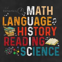Math Language History Reading Science Music Teacher Funny Garment-Dyed Fleece Hoodie