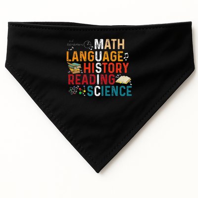 Math Language History Reading Science Music Teacher Funny USA-Made Doggie Bandana