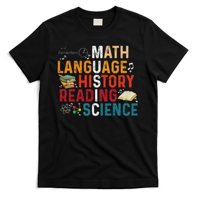 Math Language History Reading Science Music Teacher Funny T-Shirt