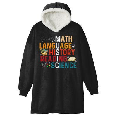 Math Language History Reading Science Music Teacher Funny Hooded Wearable Blanket