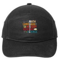 Math Language History Reading Science Music Teacher Funny 7-Panel Snapback Hat