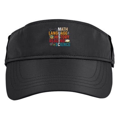 Math Language History Reading Science Music Teacher Funny Adult Drive Performance Visor