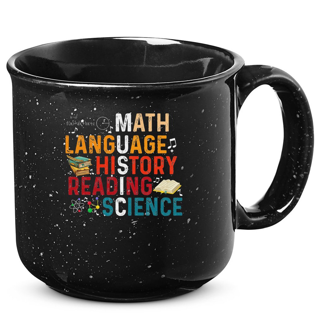 Math Language History Reading Science Music Teacher Funny 15oz Campfire Ceramic Mug