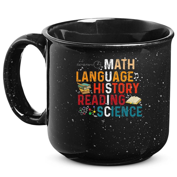 Math Language History Reading Science Music Teacher Funny 15oz Campfire Ceramic Mug