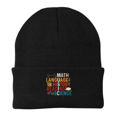 Math Language History Reading Science Music Teacher Funny Beanie