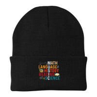 Math Language History Reading Science Music Teacher Funny Beanie
