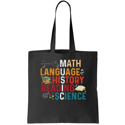 Math Language History Reading Science Music Teacher Funny Bag