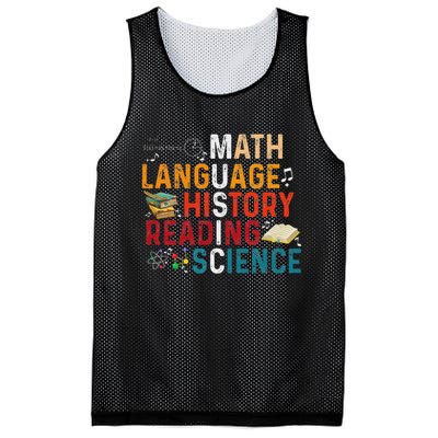 Math Language History Reading Science Music Teacher Funny Mesh Reversible Basketball Jersey Tank