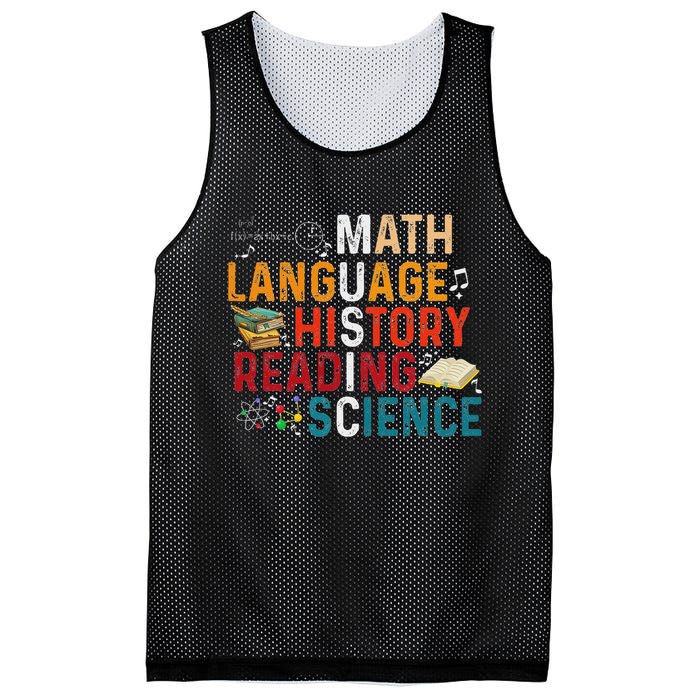 Math Language History Reading Science Music Teacher Funny Mesh Reversible Basketball Jersey Tank