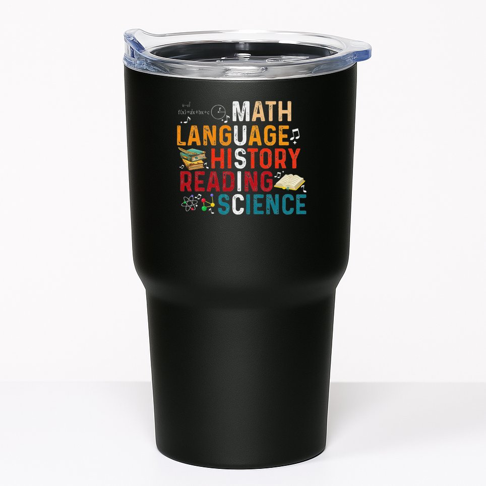 Math Language History Reading Science Music Teacher Funny Tumbler