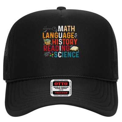 Math Language History Reading Science Music Teacher Funny Trucker Hat