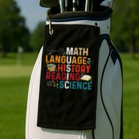 Math Language History Reading Science Music Teacher Funny Golf Towel