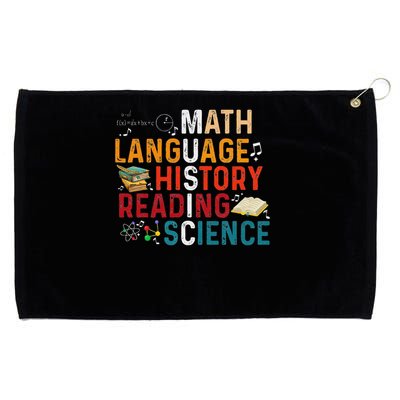 Math Language History Reading Science Music Teacher Funny Grommeted Golf Towel