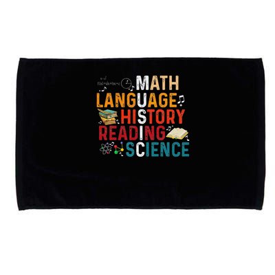 Math Language History Reading Science Music Teacher Funny Microfiber Hand Towel