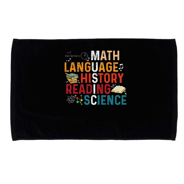 Math Language History Reading Science Music Teacher Funny Microfiber Hand Towel